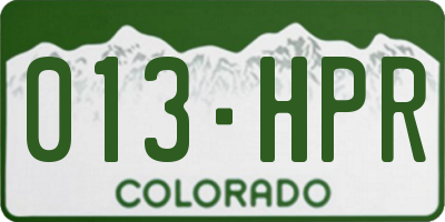 CO license plate 013HPR