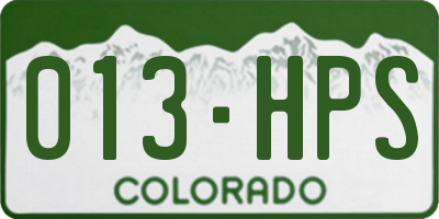 CO license plate 013HPS