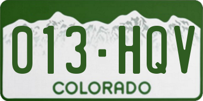 CO license plate 013HQV