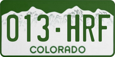 CO license plate 013HRF