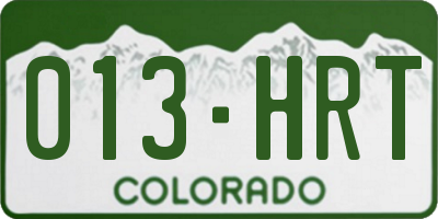 CO license plate 013HRT