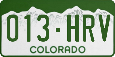 CO license plate 013HRV