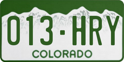 CO license plate 013HRY