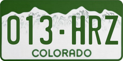 CO license plate 013HRZ