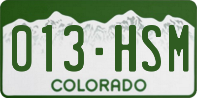 CO license plate 013HSM
