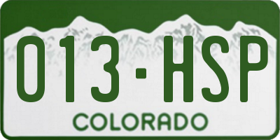 CO license plate 013HSP