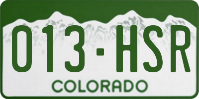 CO license plate 013HSR