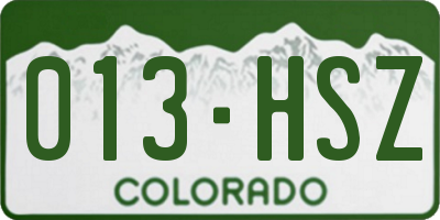 CO license plate 013HSZ
