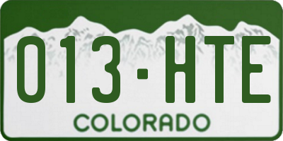 CO license plate 013HTE