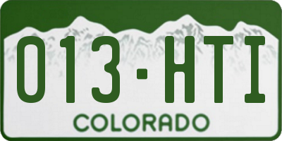 CO license plate 013HTI