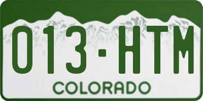 CO license plate 013HTM
