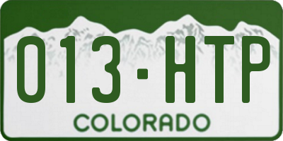CO license plate 013HTP