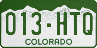 CO license plate 013HTQ