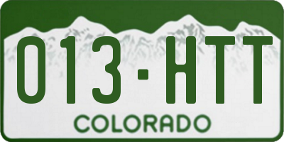 CO license plate 013HTT