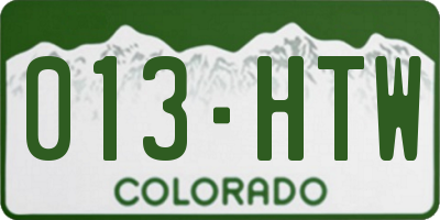 CO license plate 013HTW