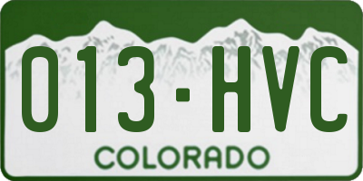 CO license plate 013HVC
