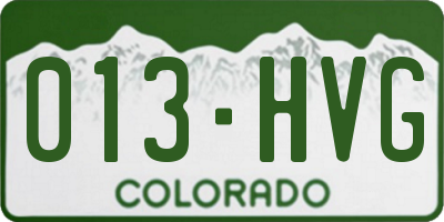 CO license plate 013HVG