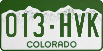 CO license plate 013HVK