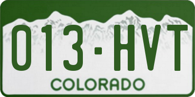 CO license plate 013HVT