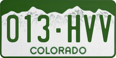 CO license plate 013HVV