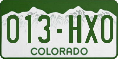 CO license plate 013HXO
