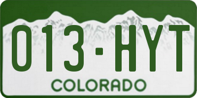 CO license plate 013HYT