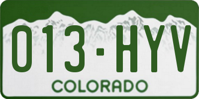CO license plate 013HYV