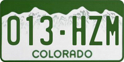 CO license plate 013HZM