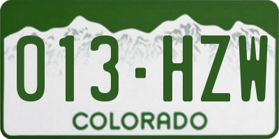 CO license plate 013HZW