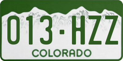 CO license plate 013HZZ