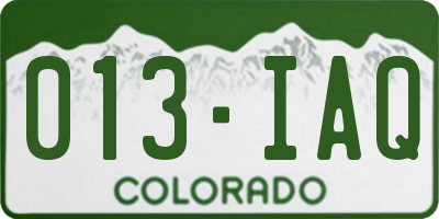 CO license plate 013IAQ