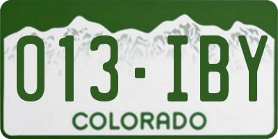 CO license plate 013IBY