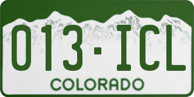 CO license plate 013ICL