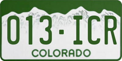 CO license plate 013ICR