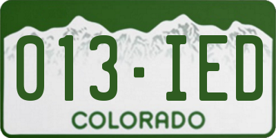 CO license plate 013IED