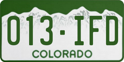 CO license plate 013IFD