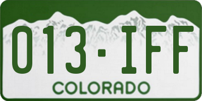 CO license plate 013IFF