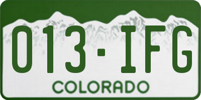 CO license plate 013IFG