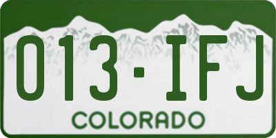 CO license plate 013IFJ