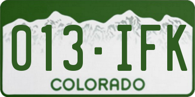 CO license plate 013IFK