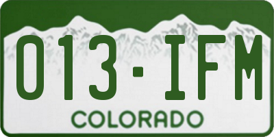CO license plate 013IFM