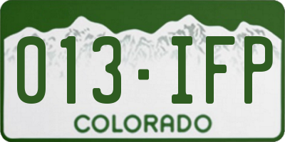 CO license plate 013IFP