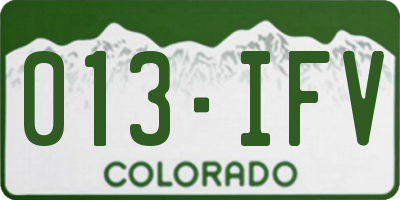 CO license plate 013IFV