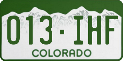 CO license plate 013IHF