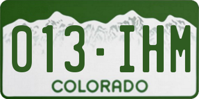 CO license plate 013IHM