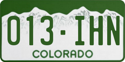 CO license plate 013IHN