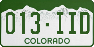 CO license plate 013IID