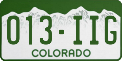 CO license plate 013IIG