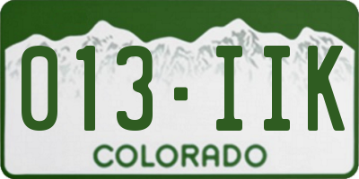 CO license plate 013IIK
