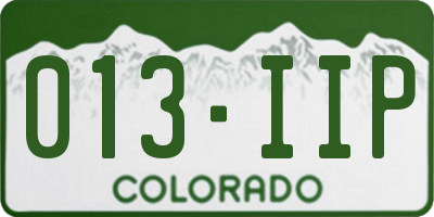 CO license plate 013IIP